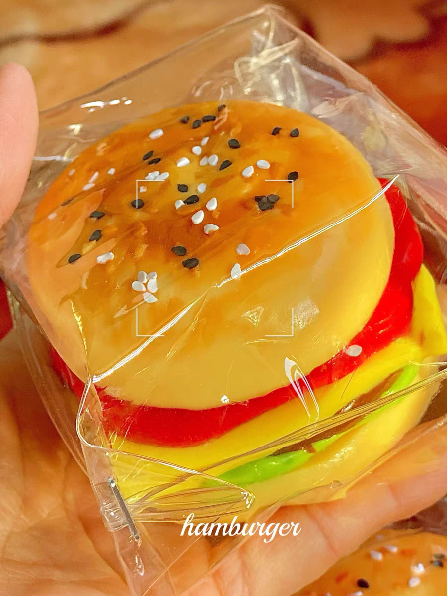 145g Handmade Silicone  hamburger Stress Relief Squishy Toy