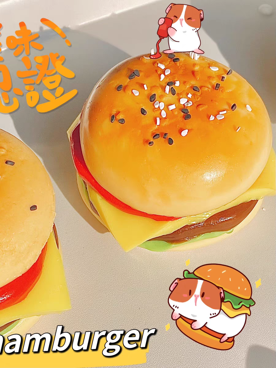 145g Handmade Silicone  hamburger Stress Relief Squishy Toy