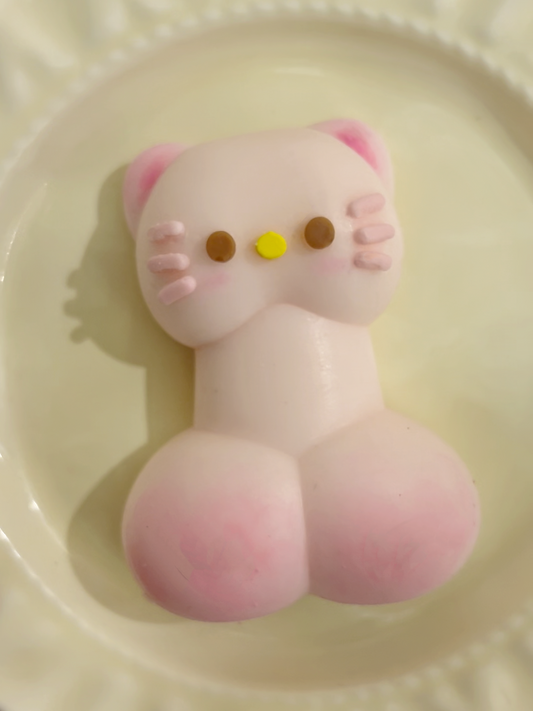 Gatinho fofo artesanal de silicone para alívio do estresse, brinquedo mole, presentes de paródia